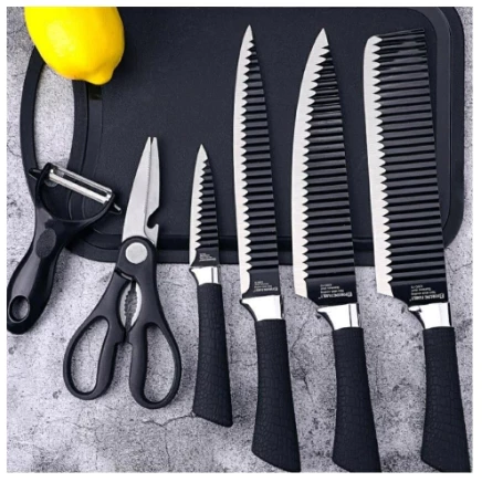 Jogo de Facas Premium de Cozinha Cozinha Inox Antiaderente 6 peças faca utensílio de cozinha