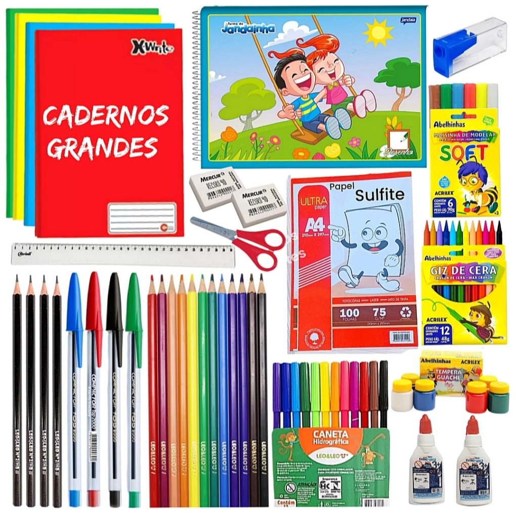 Lista de Material Escolar Ensino Básico e Fundamental.