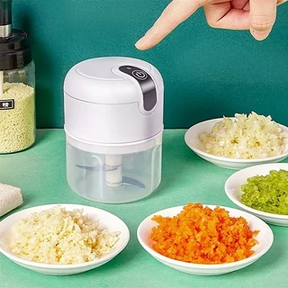Mini Processador de Alimentos Elétrico Triturador De Alho Elétrico com 03 Lâminas Sem Fio