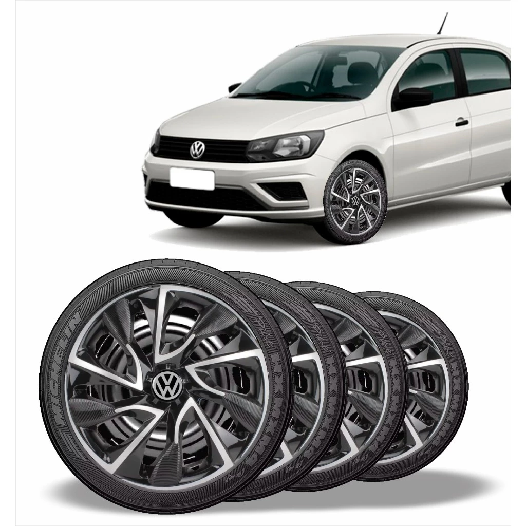 Jogo 4 Calota Esportiva Ds4 Aro 14 Vw Volkswagen Voyage Up Gol