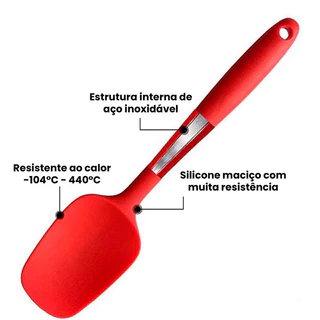Utensilio Espatula Colher 27x6.5Cm Raspadora Pao Duro De Silicone Decorativa Para Bolo De