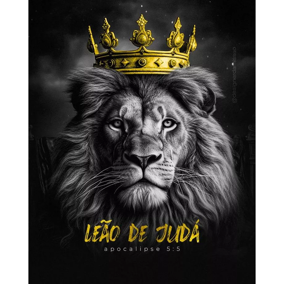 Quadro Leão de Judá com Versículo