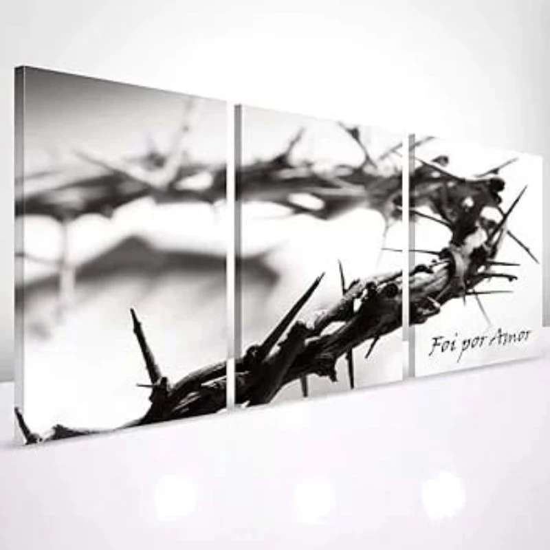 Quadro Cristo com Coroa de Espinhos — 3 Telas
