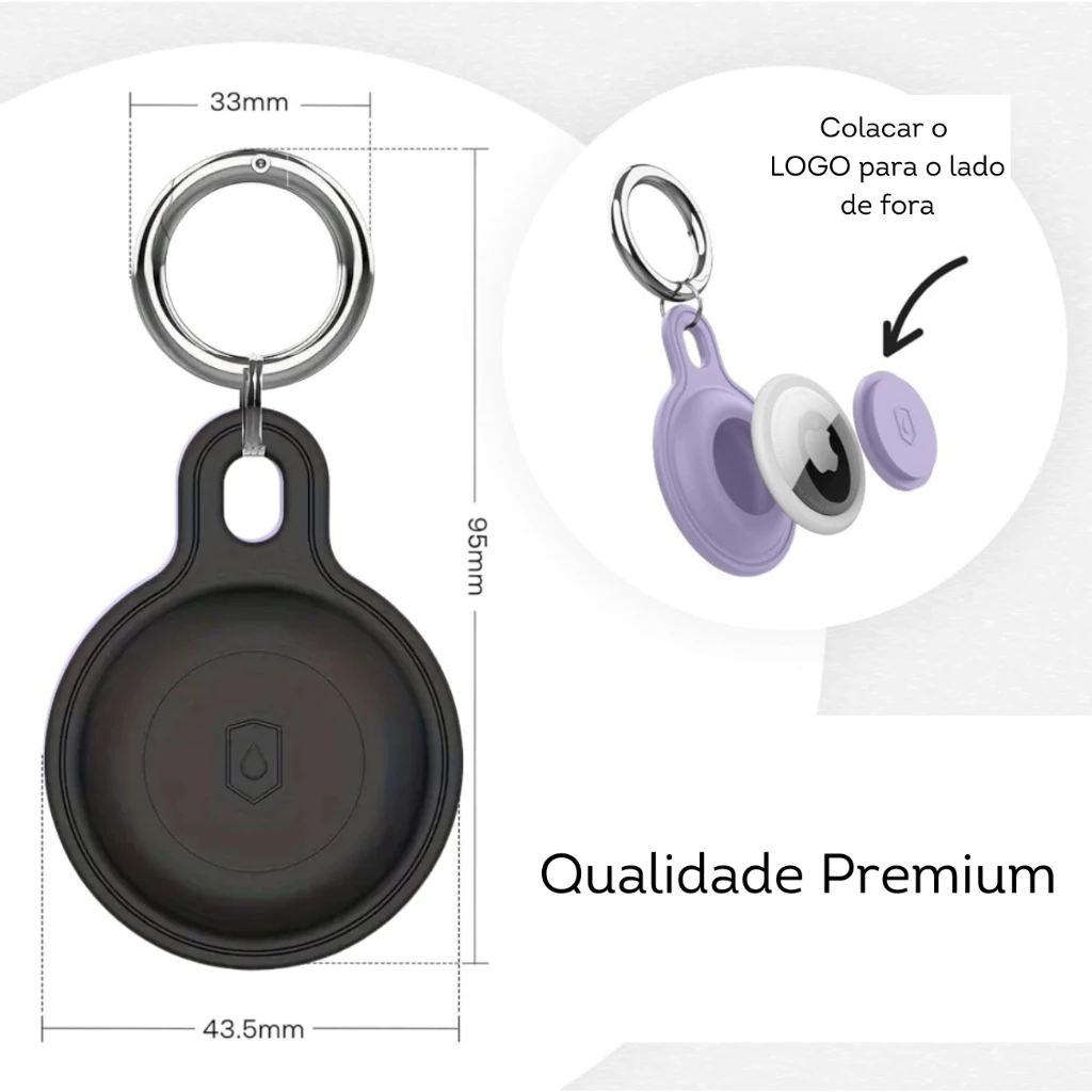 Capa de silicone com chaveiro para AirTag