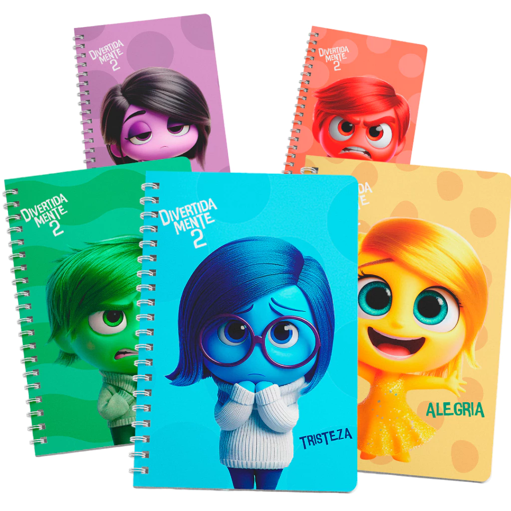 Caderno Divertidamente - Personagens - 1 materia - 96 folhas