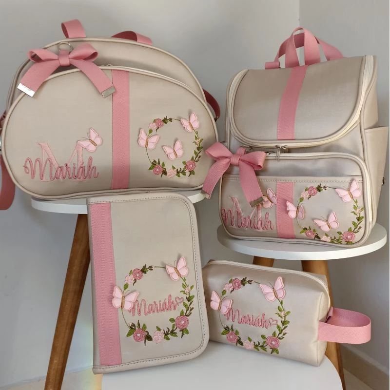 Bolsa Maternidade Borboletas com Nome Personalizado