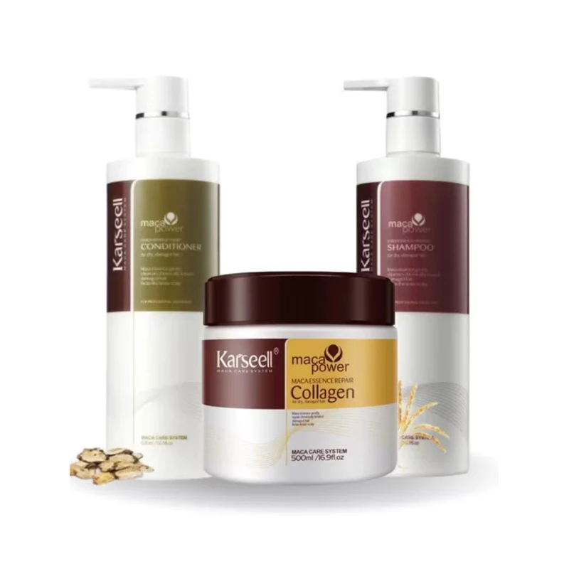 KIT COMPLETO MASCARA + SHAMPOO + CONDICIONADOR  KARSEELL ORIGINAL MACA POWER COLLAGEN ORIGINAL IMPORTADO Karseell .!!!!!
