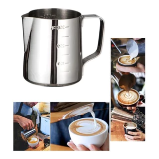Jarra Leiteira Latte Art Aço Inox 350ml/600ml Café Cafeteria Cremeira Pitcher Leiteira Par