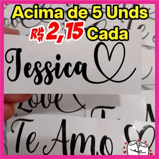 Adesivo Vinil personalizado Com Coração Impermeável para taças, Potes de Plástico , copos,