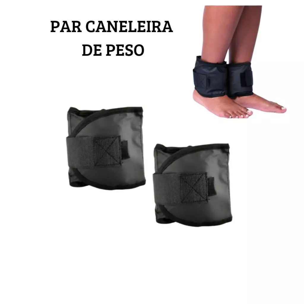 Caneleira de Peso 1 Kg a 5 Kg - Par Tornozeleira Treino Exercício Crossfit Academia Musculação