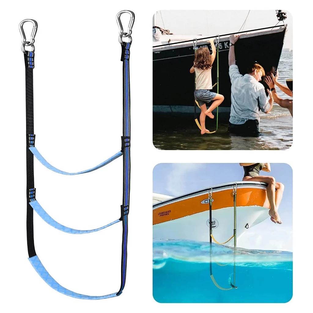 Escada de Corda Dobrável com Mosquetão Inox para Barco