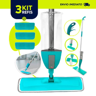 Rodo Spray Magico Esfregão Spray Mop Rodo Limpa Fácil Borrifador Reservatório Promoção + 3