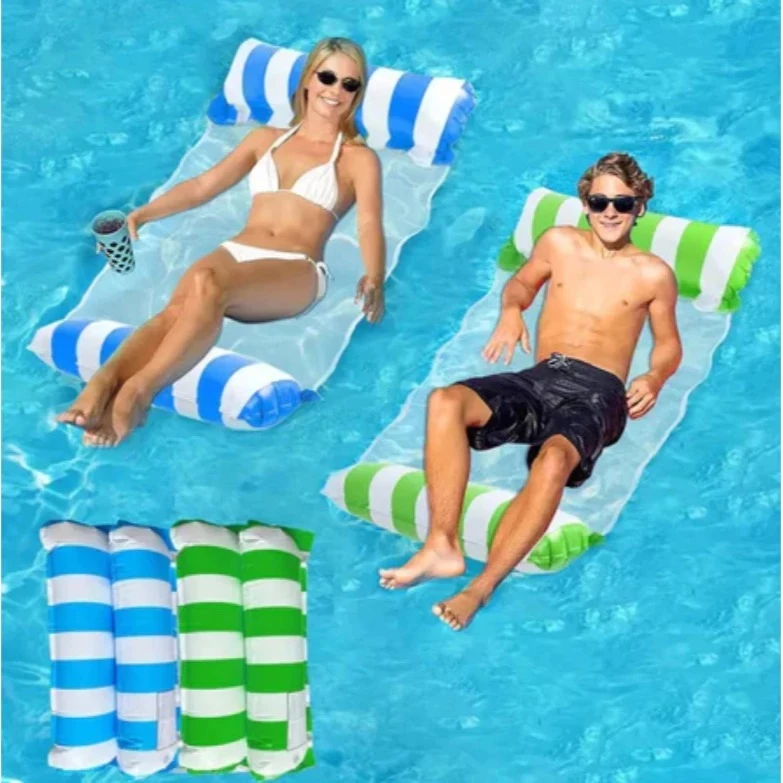 Bóias de Piscina Rede flutuante Inflável Colchão para água Reclinável