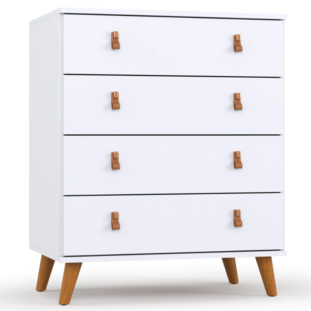 Cômoda Para Quarto Reforçada 4 Gavetas Espaçosas Luxo Encanto Frete Grátis