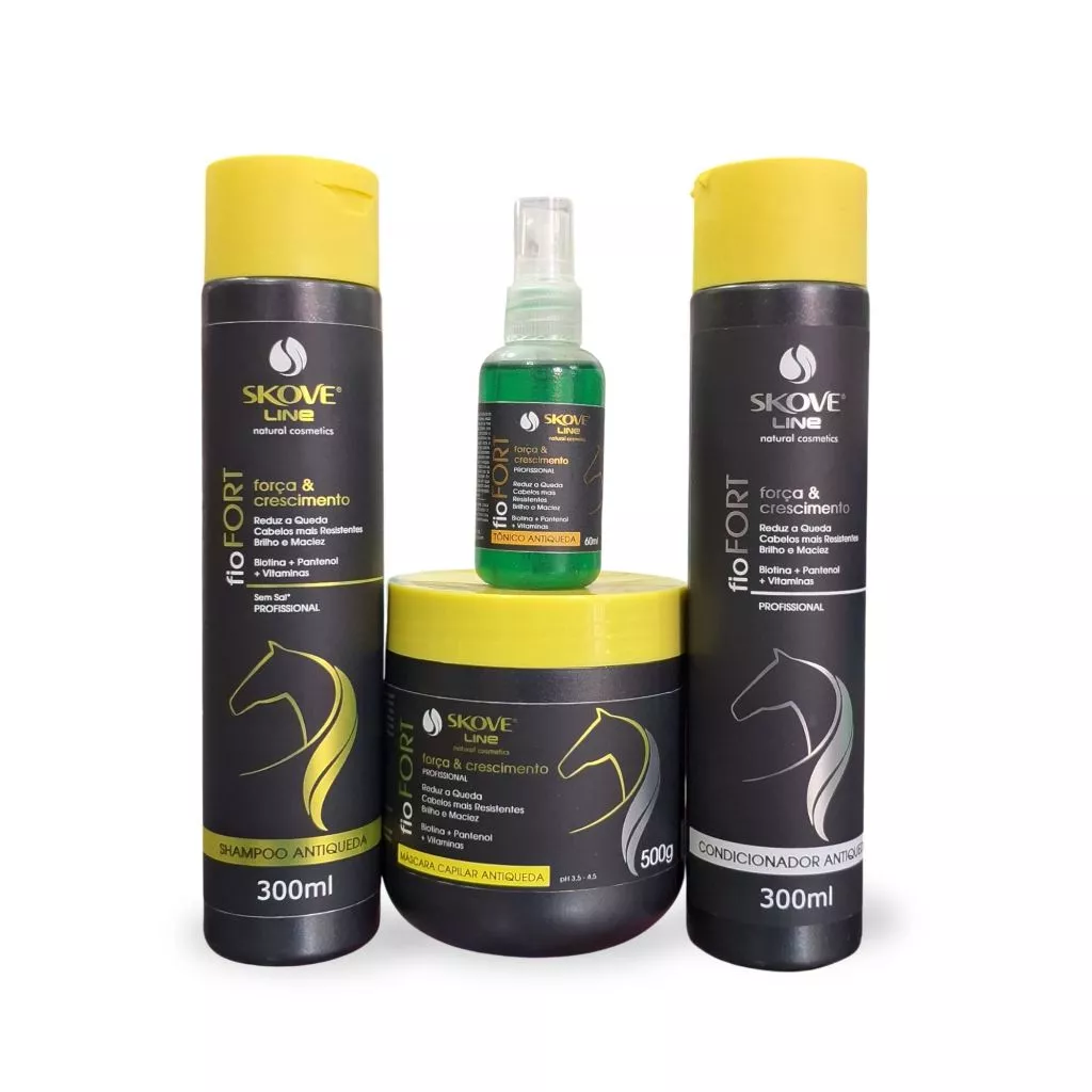 FioFORT Tratamento Capilar Shampoo/condicionador/Mascara Reduz a Queda, Auxilia no Crescimento 300ml