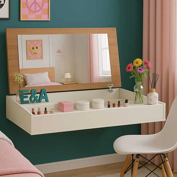 QUEIMA DE ESTOQUE! Penteadeira Suspensa Com Espelho 70CM Console Camarim E&A - Cores