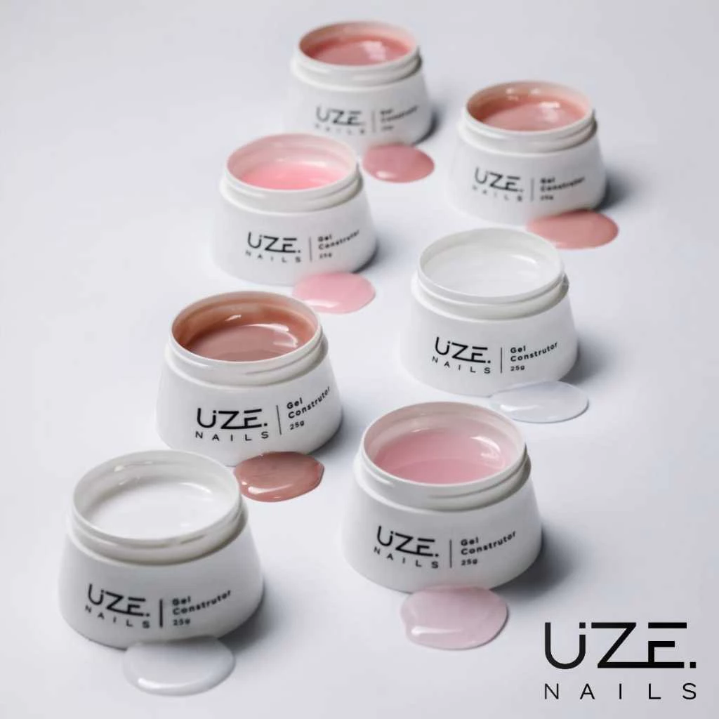 Uze Nails Gel Construtor 25g LIVRE TPO HEMA FREE Nude Pink Baby White Elegante Cover - Escolha o Seu