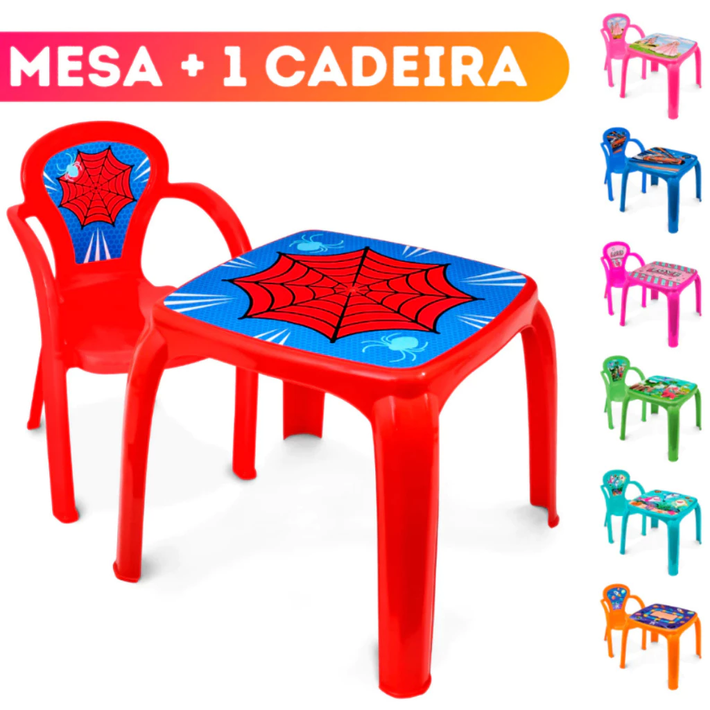 Kit Mesinha Mesa Infantil com 1 Cadeira