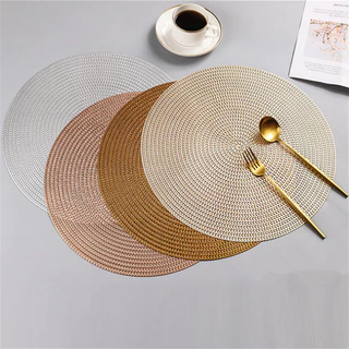 Kit 2/4/6 Jogo Americano Redondo para Mesa Posta Conjunto Impermeável Design Elegante