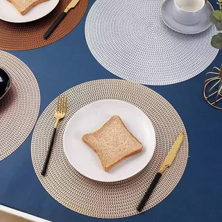Jogo Americano Kit 4 ou 6 unidades Sousplast Redondo para Mesa de Jantar Mesa Posta Cozinh