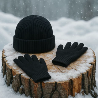 Kit Infantil Touca e Luva de Inverno Gorro Quentinho para Frio Menino Menina Criança Uniss