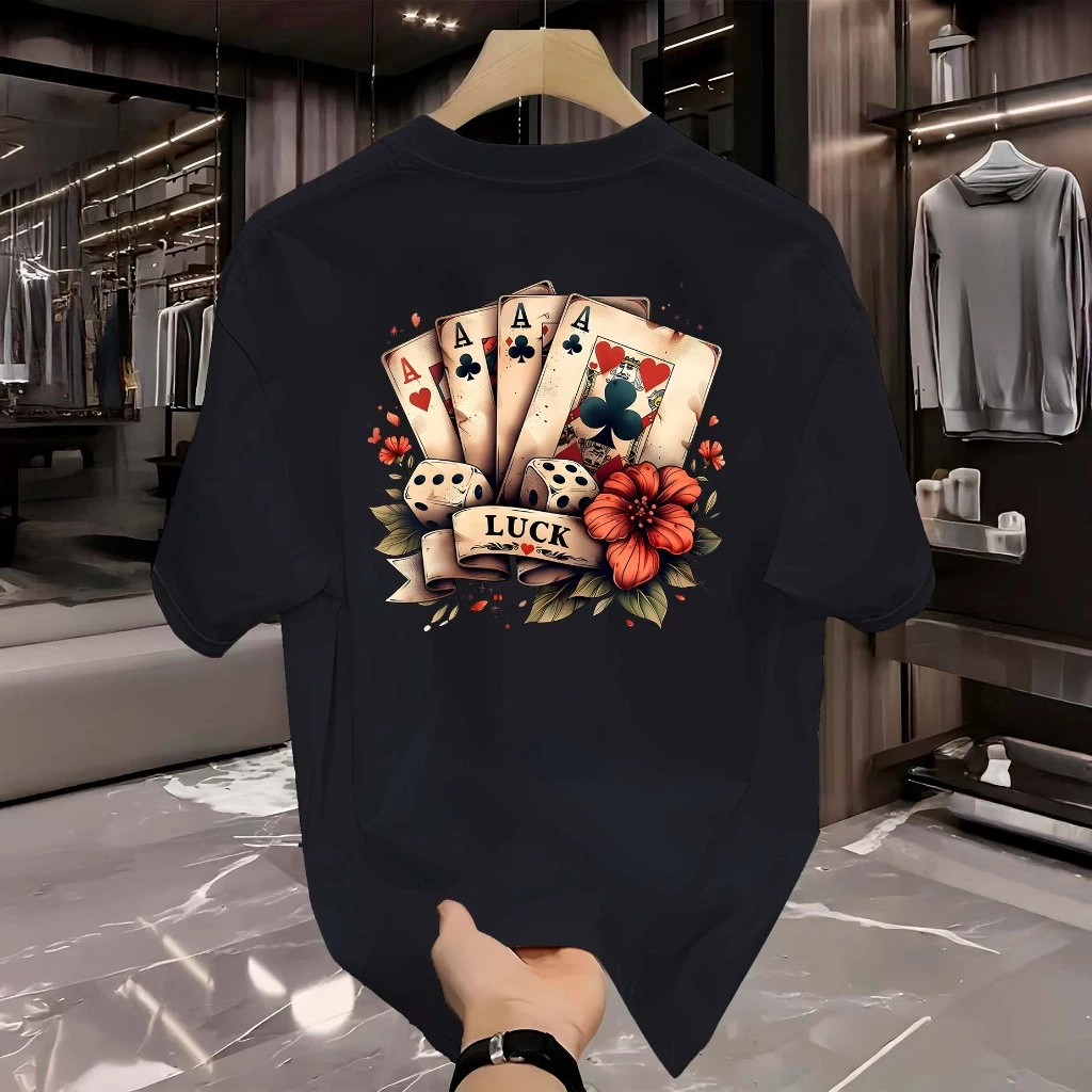 Camiseta Manfinity Luck T-Shirt Masculina Camisa Street Wear 100% Algodão