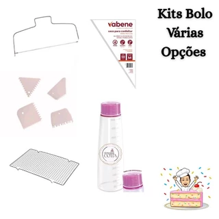 kit de Bolo Confeitaira Cortador Fio Espátula alisadora Umedecedor Molhador Regador Massa
