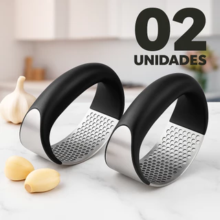 Espremedor de Alho Inox Manual Resistente com Pressão Rápida
