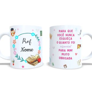 Caneca Dia Dos Professores Personalizada Com Nome 325ml De Porcelana