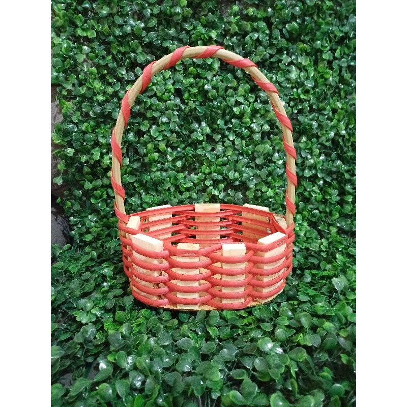 kit 10 Cesta oval Mini tecida com fita sintética, ideal para montar cesta