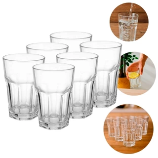 Jogo de Copos 6 Unidades 360ml Vidro Bristol Transparente - Bela Flor