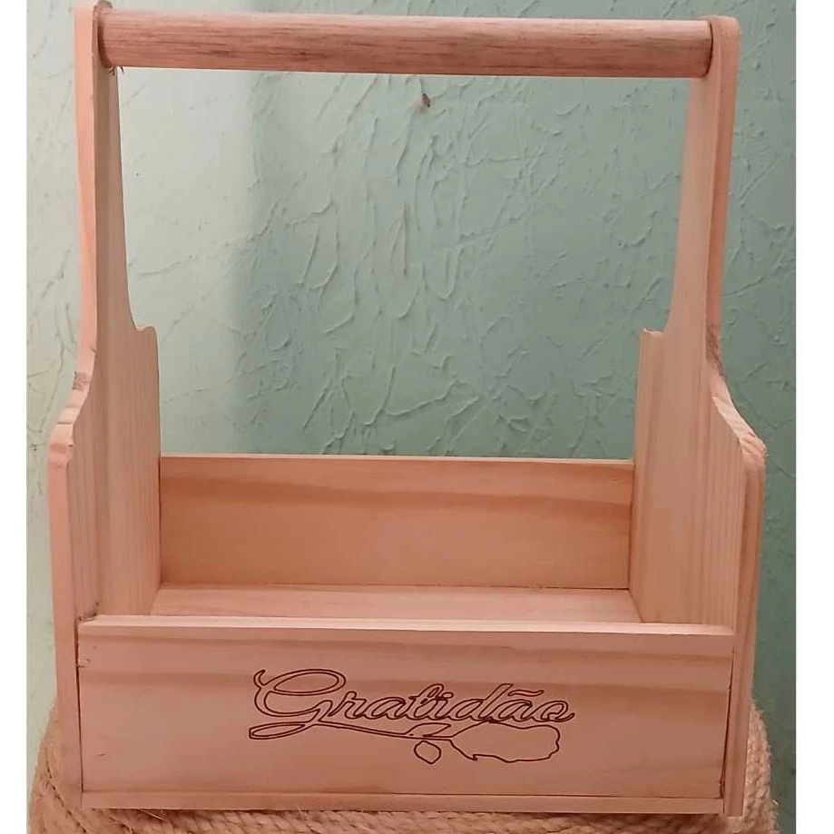 Cesta de Madeira para Presente Cesta de madeira Café da manhã Cesta Personalizada para presentear