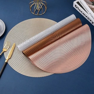 Kit 2 ou 4 ou 6 ou 12 jogo americano Tapete De Mesa Posta Redondo Design Elegante Impermeá