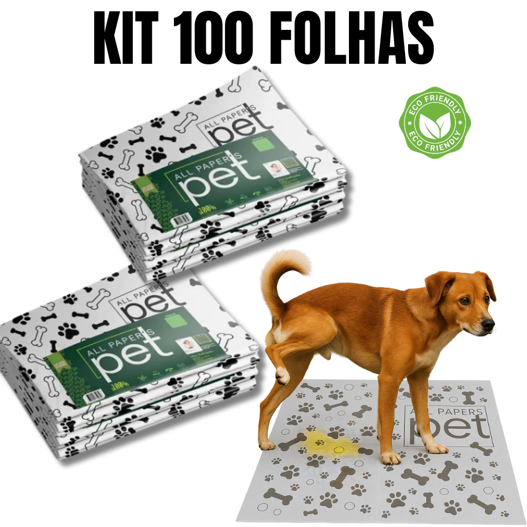 Kit Jornal Pet Higiênico 50/100/150/200 Folhas Biodegradável Atóxico Não Mancha