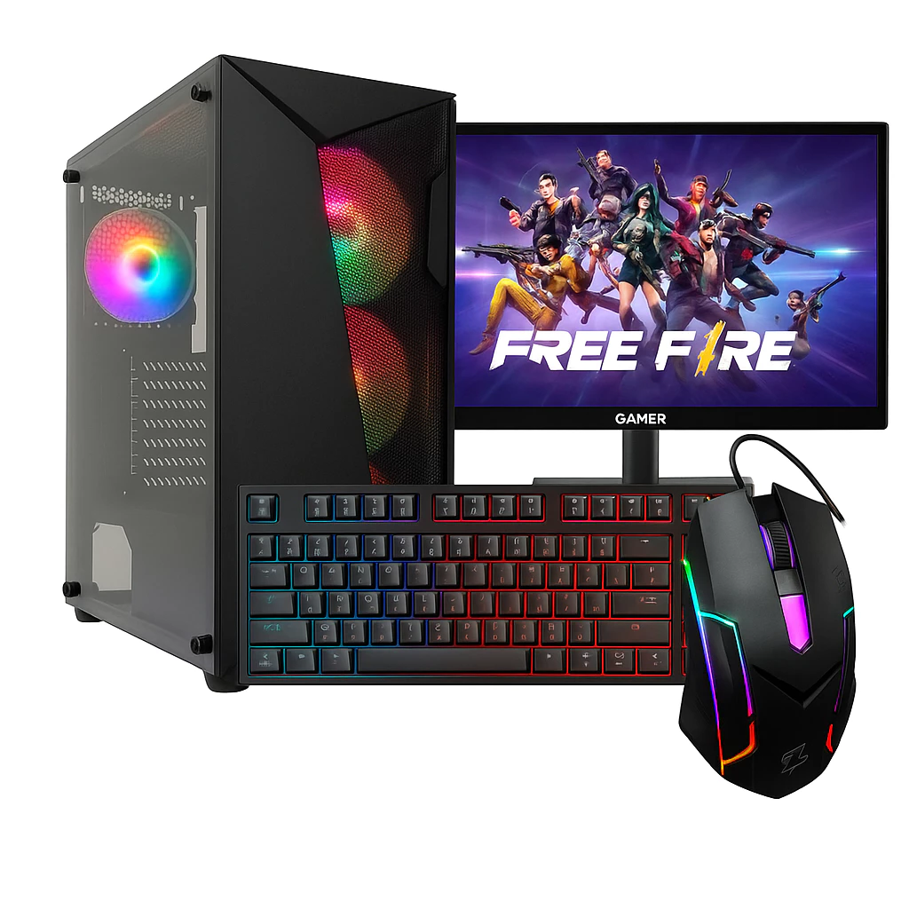 Cpu Gamer Barato I5 8gb Ssd 240gb Wifi + Fonte + Gt 610 + Monitor 15"