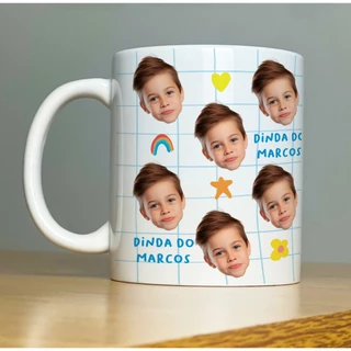 Caneca Personalizada com Foto 325ml | Presente para Mães, Pais, Avós e Dindos | Porcelana