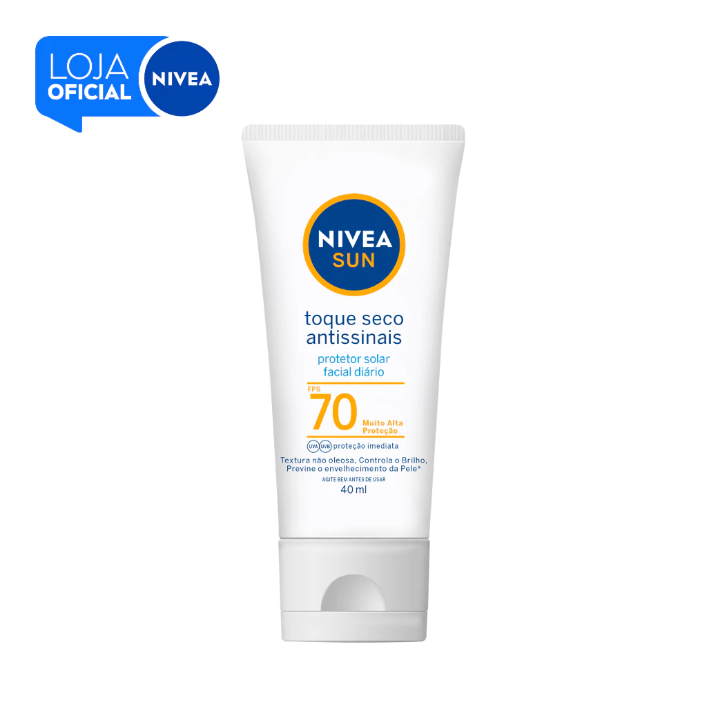 NIVEA SUN Protetor Solar Facial Toque Seco Antissinais FPS 70 40ml BBB 26