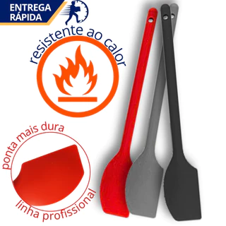 Espátula Silicone Cabo Longo Linha Prpssional Maciço Resistente Raspar Mexer Misturar Chef