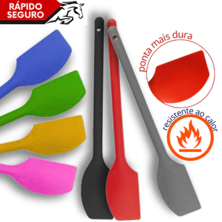 Espátula de Silicone Grande com Cabo Longo Mexer Cozinhar Cozinha Refogar