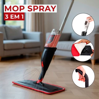 Mop Spray Esfregão Rodo Mágico Reservatório Inteligente Limpeza Flat Flash Microfibra Prem