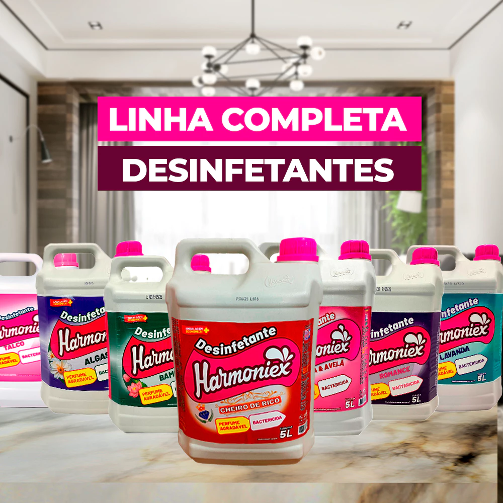 Desinfetantes Perfumados Harmoniex Diversas Fragrâncias Finas Econômico 5L