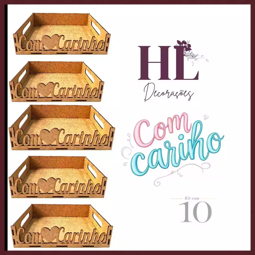 KIT 10 UNIDADES Bandeja CARINHO VAZADA CORACAO Cesta Presente cesta para presente