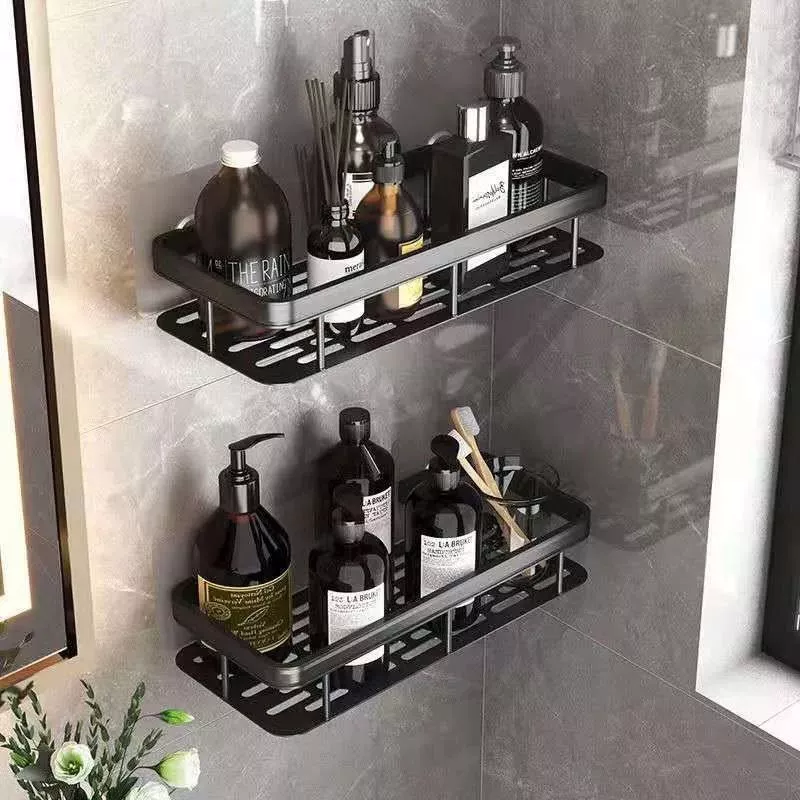 1/2 Peças Suporte de Canto e Reta Porta Shampoo Prateleira Para Banheiro Organizador com Adesivo