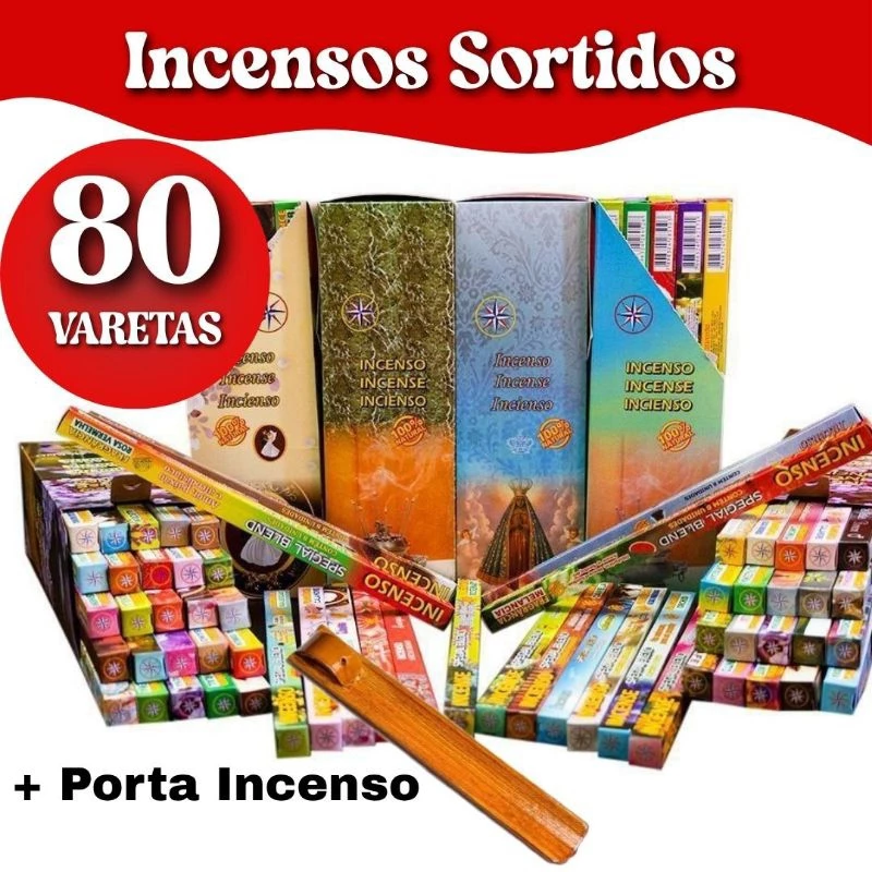Kit de incensos sortidos com porta-incenso