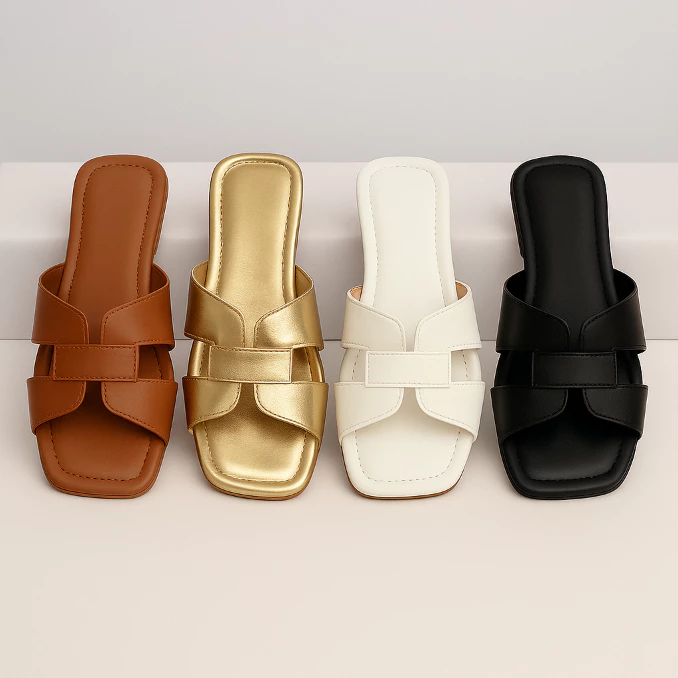 Sandália Rasteira Feminina H Moderna