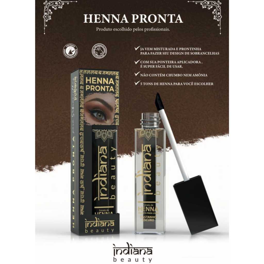 Henna Sobrancelha Natural Pronta para Uso - Alta Fixação