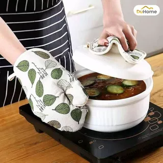 Conjunto 2pcs Luva Térmica Com Pegador Descanso de Panela Forno Fogão Cozinha Resistente D