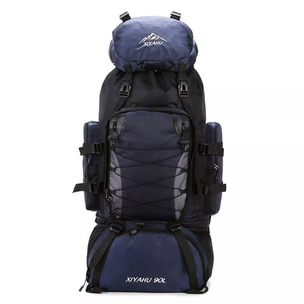 Mochila cargueira para trilha e viagem, capacidade anunciada de 90 litros Mochila cargueira para trilha e viagem, capacidade anunciada de 90 litros