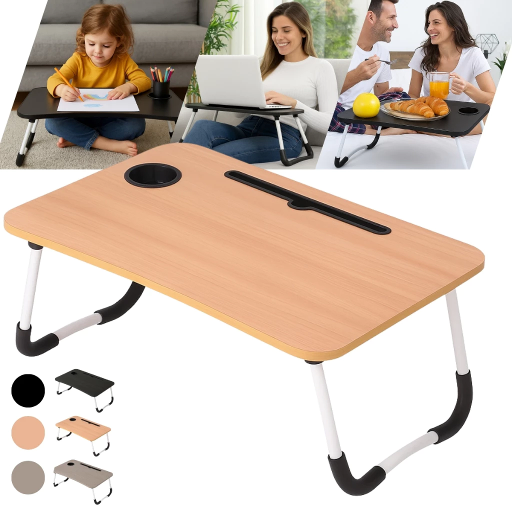Mesa para Notebook Mesinha para Computador Portátil Cama para estudos com Gaveta Dobravel