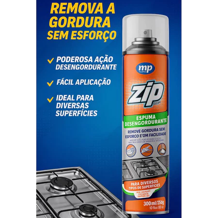 Espuma Desengordurante Spray Zip 300ml - My Place | Remove Gordura | Cozinha e Fogão